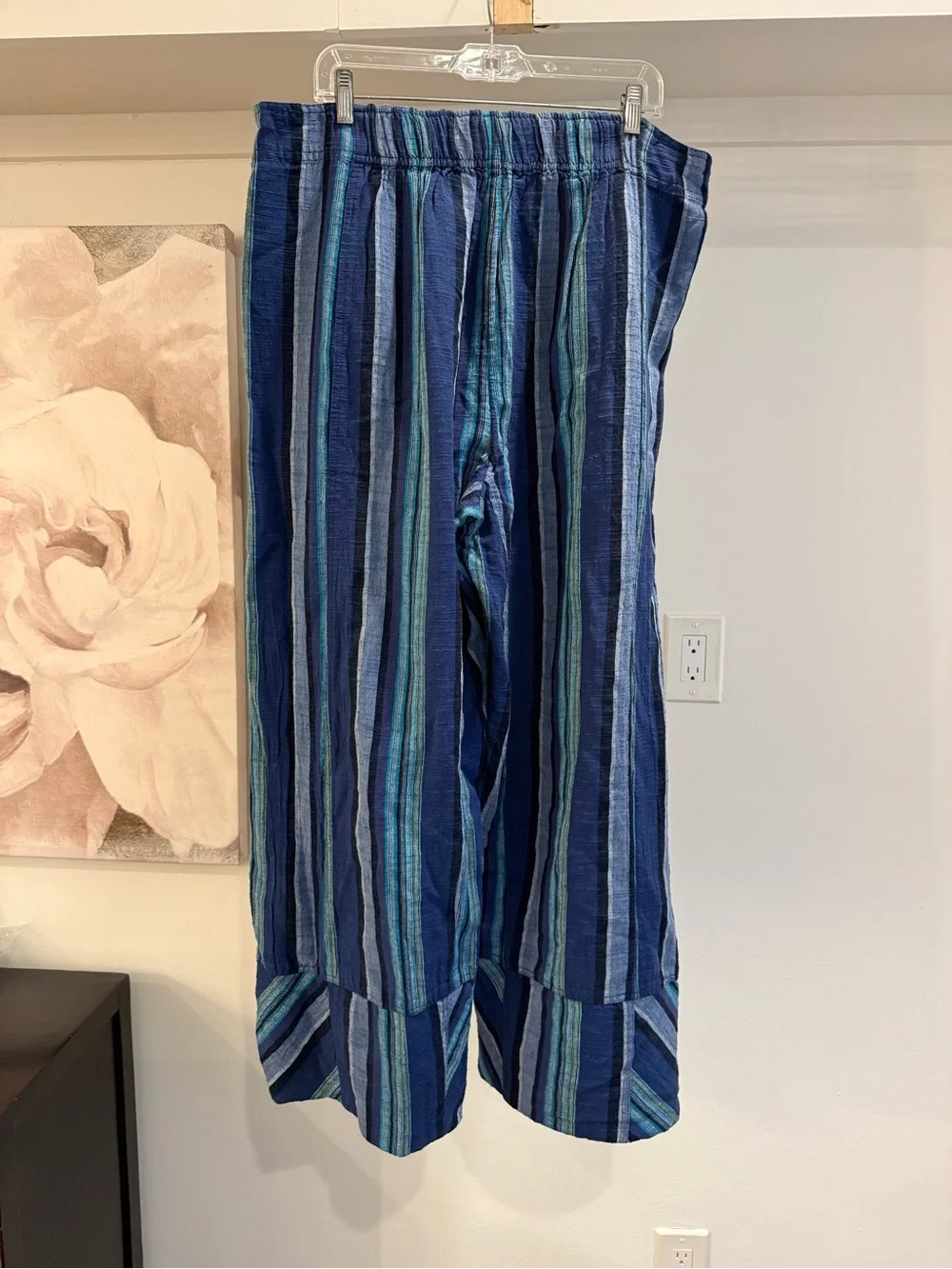Free people Blue Striped Womens cotton pants